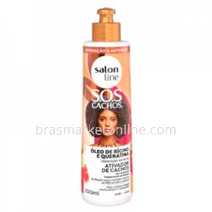 Ativador de Cachos Ricino e Queratina 300ml Salon Line