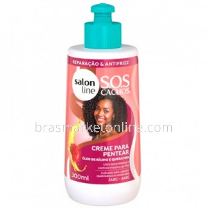 Creme p/ Pentear Cachos Ricino e Queratina 300ml Salon Line