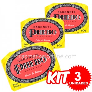 (Kit 3 Unidades) Sabonete Phebo Odor de Rosas 90g