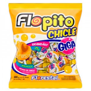Pirulito Maracujá Chicle Giga 600g Flopito