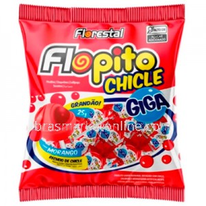 Pirulito Morango Chicle Giga 600g Flopito