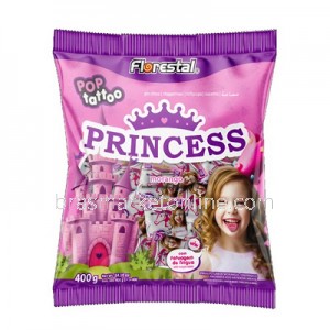 Pirulito Pop Princess Morango 48g Florestal