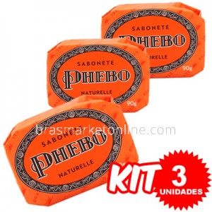 (Kit 3 Unidades) Sabonete Phebo Naturelle 90g