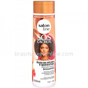 Shampoo SOS Cachos Ricino e Queratina 300ml Salon Line