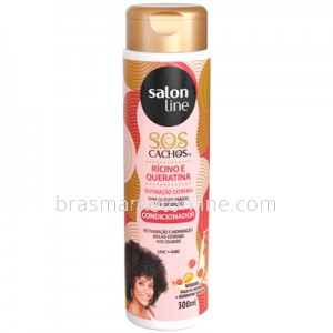 SOS Cachos Ricino e Queratina Condicionador 300ml Salon Line