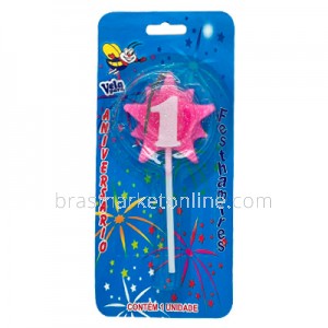 Vela Estrela Nº1 Rosa Festhamires 