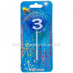 Vela Estrela Nº3 Azul Festhamires 