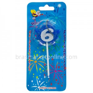 Vela Estrela Nº6 Azul Festhamires 