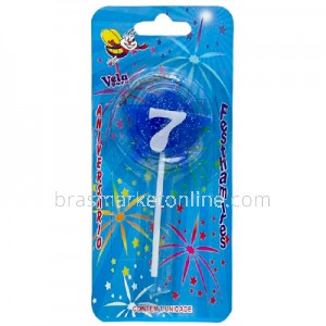 Vela Estrela Nº7 Azul Festhamires 