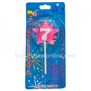 Vela Estrela Nº7 Rosa Festhamires 