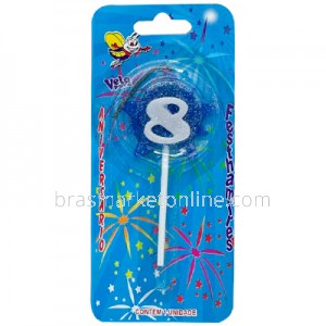 Vela Estrela Nº8 Azul Festhamires 