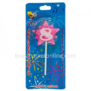 Vela Estrela Nº8 Rosa Festhamires 