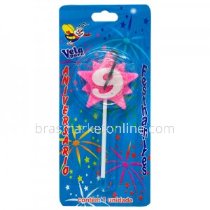 Vela Estrela Nº9 Rosa Festhamires 