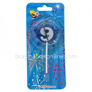 Vela Estrela Nº9 Azul Festhamires 