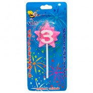 Vela Estrela Nº3 Rosa Festhamires 